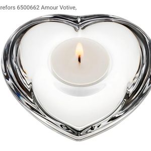 Orrefors Sweden Handmade Crystal Heart Votive Candle Holder, EUC